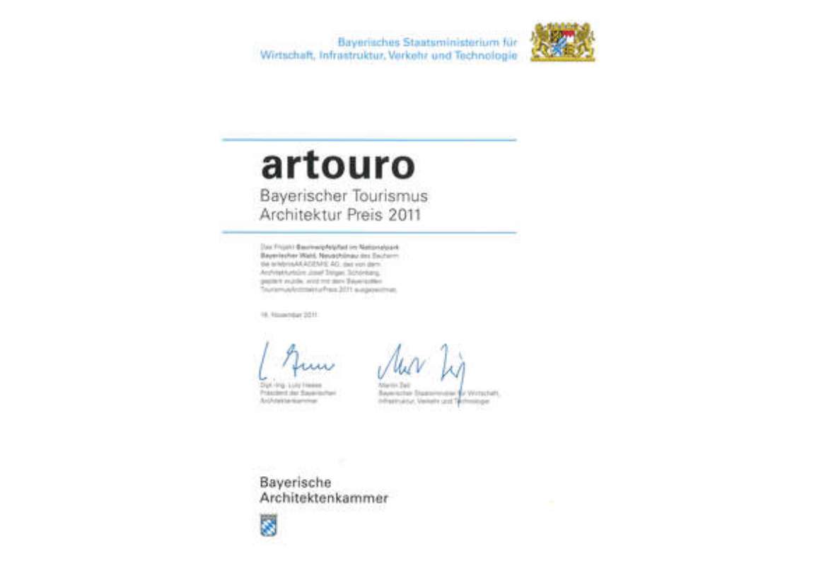 artouro Bavarian Tourism Architecture Award for the treetop path in the Bavarian Forest National Park