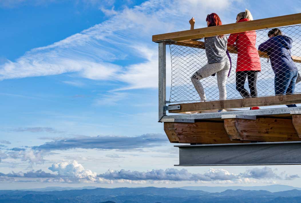 The incredible views from the top of the 37 meter high tower reach across Slovenia and beyond the borders